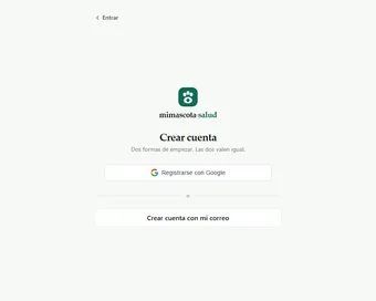 Pantalla de registro de usuario